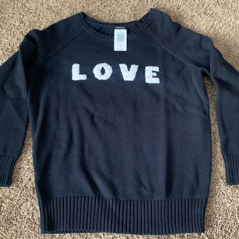 Torrid LOVE Sweater NWT size 10 m/l 00